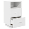 Mesa de cabeceira com 2 gavetas 36x36x68 cm branco 5