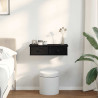 Estante de pared con cajones de madera contrachapada negro 3