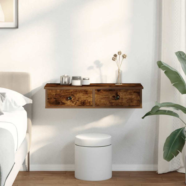 Estante de pared con cajones de madera contrachapada blanco M 3