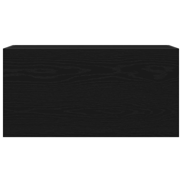 Mueble de pared de baño madera ingeniería negro 80x25x40 cm M 4