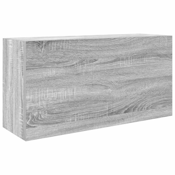 Armario de pared baño madera ingeniería gris sonoma 80x25x40 cm M 2