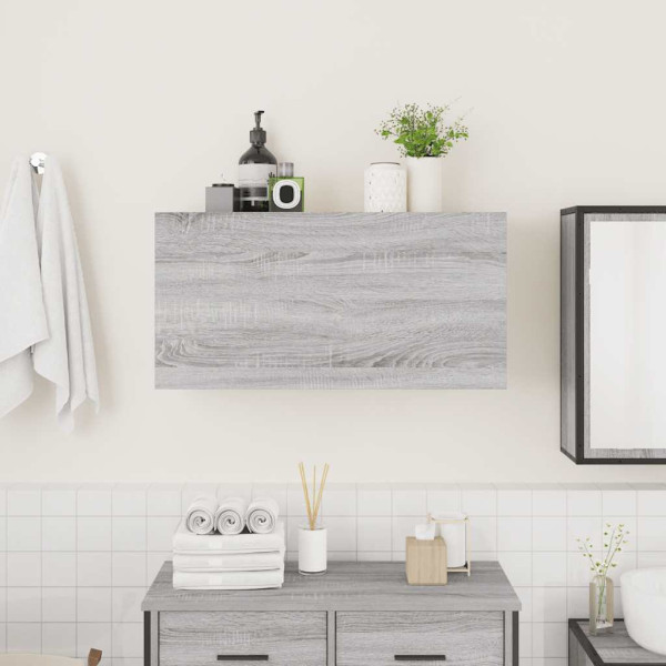 Armario de pared baño madera ingeniería gris sonoma 80x25x40 cm M 3
