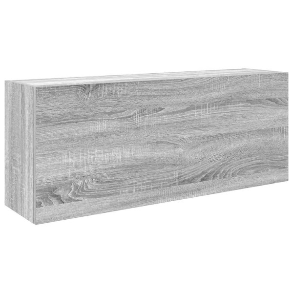 Armario de pared baño madera ingeniería gris sonoma 100x25x40cm M 2