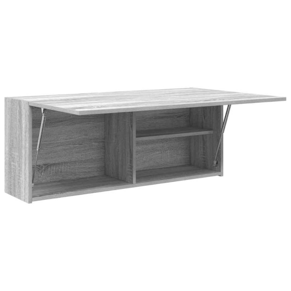 Armario de pared baño madera ingeniería gris sonoma 100x25x40cm M 4