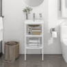 Estructura de baño con lavabo incorporado hierro blanco 1