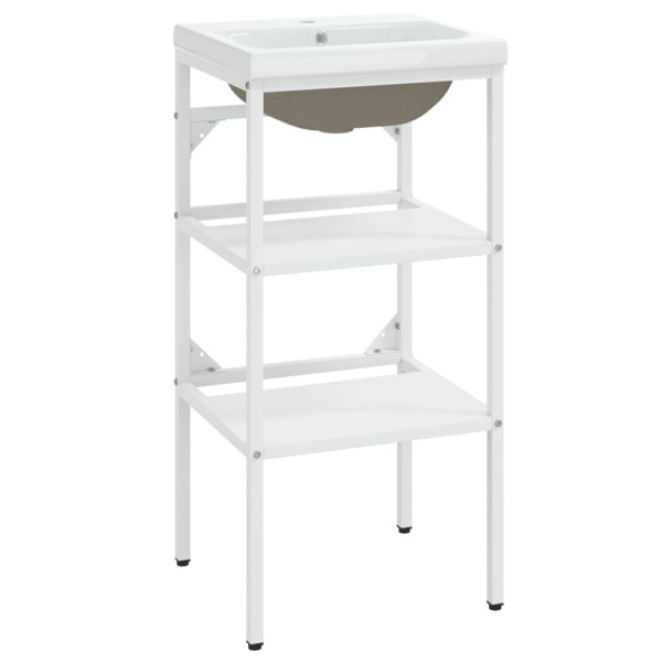 Estructura de baño con lavabo incorporado hierro blanco M 2