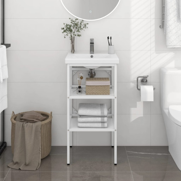 Estructura de lavabo de hierro blanco 40x38x31 cm D