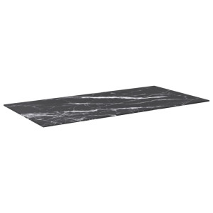 Tablero mesa diseño mármol vidrio templado negro 100x50 cm 6 mm H