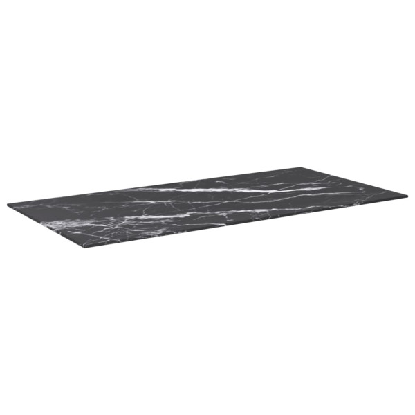 Tablero mesa diseño mármol vidrio templado negro 100x50 cm 6 mm M 2