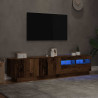 Mueble TV luces LED madera ingeniería envejecida 180x35x40 cm 5