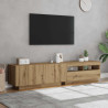 Mueble de TV luces LED madera roble artisan 180x35x40 cm 4