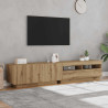 Mueble de TV luces LED madera roble artisan 200x35x40 cm 4