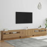 Mueble de TV luces LED madera roble artisan 300x35x40 cm 4