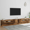 Mueble TV luces LED madera ingeniería envejecida 300x35x40 cm 5