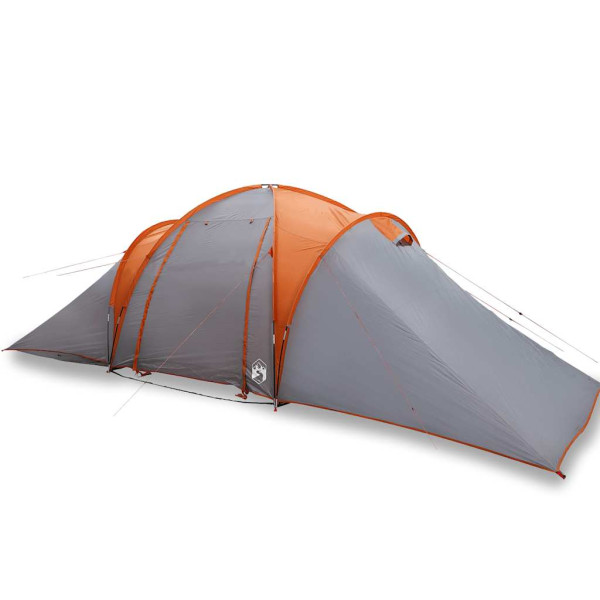 Tienda familiar con cúpula impermeable 6 personas gris naranja M 2