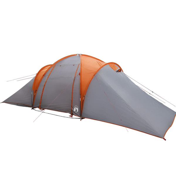 Tienda familiar con cúpula impermeable 6 personas gris naranja M 5