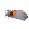 Tienda familiar con cúpula impermeable 8 personas gris naranja 4