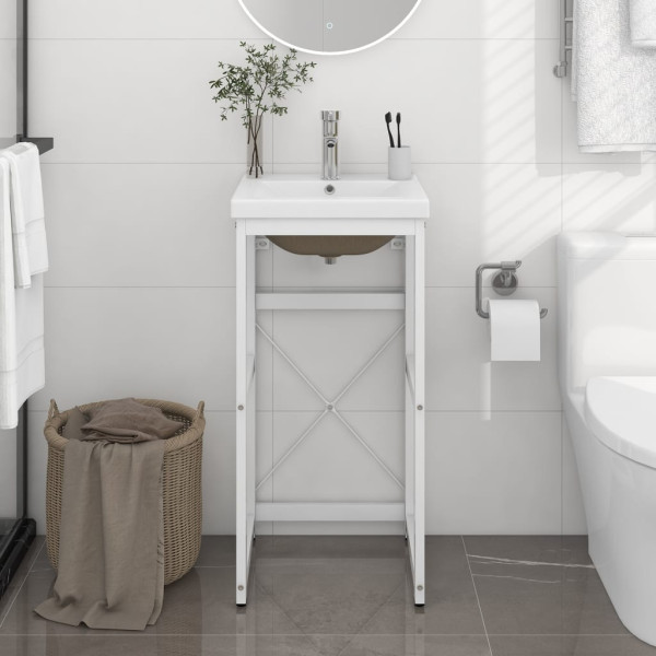 Estructura de baño con lavabo incorporado hierro blanco D