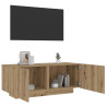 Mueble de TV luces LED madera roble artisan 100x35x40 cm 1