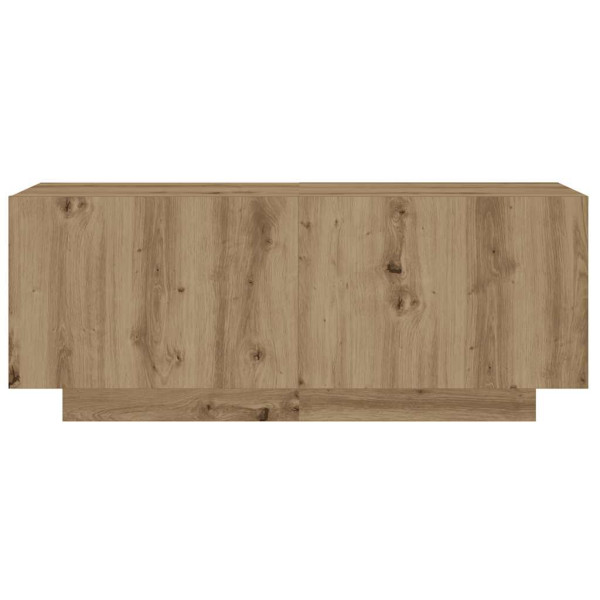 Mueble de TV luces LED madera roble artisan 100x35x40 cm M 4