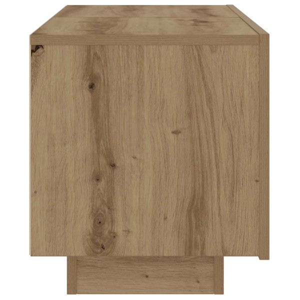 Mueble de TV luces LED madera roble artisan 100x35x40 cm M 5