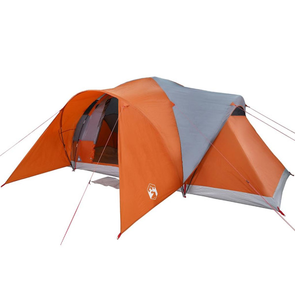 Tenda familiar cúpula para 6 pessoas impermeável cinza/laranja M 4