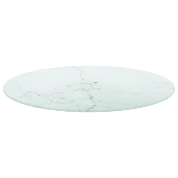 Tablero de mesa diseño mármol vidrio templado blanco Ø70x0.8 cm M 2