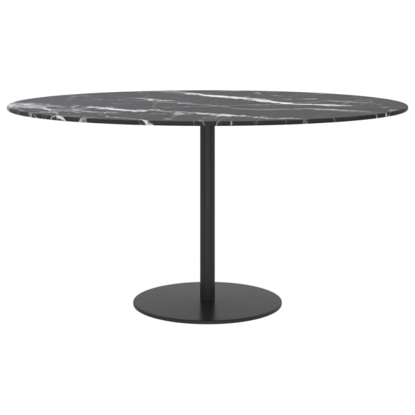Tablero de mesa diseño mármol vidrio templado negro Ø80x1 cm M 3