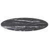 Tablero de mesa diseño mármol vidrio templado negro Ø70x0.8 cm 2