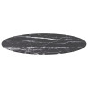 Tablero de mesa diseño mármol vidrio templado negro Ø90x1 cm 2