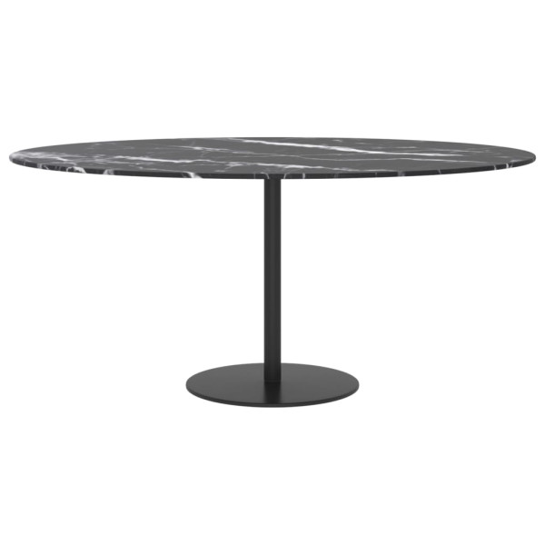 Tablero de mesa diseño mármol vidrio templado negro Ø90x1 cm M 3