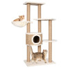 Árbol para gatos con poste rascador 126 cm hierba marina 1