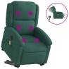 Sillón masaje reclinable elevable terciopelo verde oscuro 2