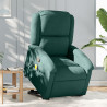 Sillón reclinable de masaje elevable terciopelo verde oscuro 1
