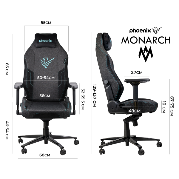 Phoenix monarch silla gaming tela talla r alta gama M 7
