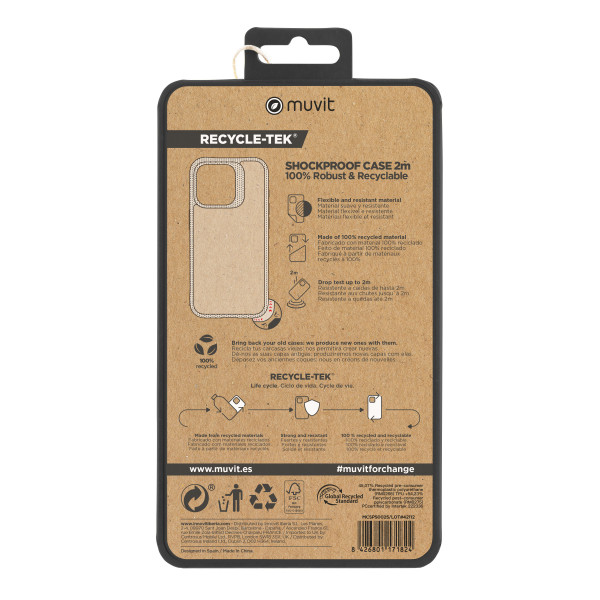 Capa muvit à prova de choque de 2 m para apple iphone 15 transparente M 6