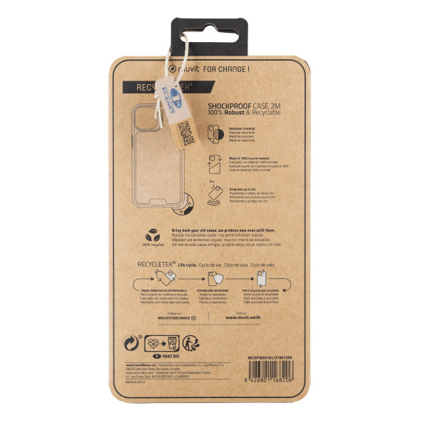 Funda muvit à prova de choque 2m para maçã iphone 14 transparente M 6