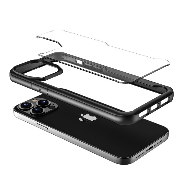 Funda muvit shockproof 2m para apple iphone 13 pro max transparente - negra M 6
