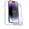 À prova de choque de Muvit 2m caso para maçã iphone 15 pro max transparente + protetor tela temperado moldura de vidro preto 3