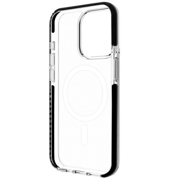 Capa Muvit Recycletek Magsafe à prova de choque 3m para Apple iPhone 15 Pro Max transparente - preta M 5