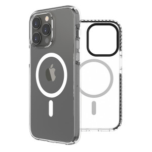 Funda muvit recycletek magsafe à prova de choque 3m para iphone de maçã 14 pro max transparente - preto H