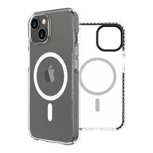 Funda muvit recycletek magsafe à prova de choque 3m para iphone de maçã 14 transparente plus - preto H