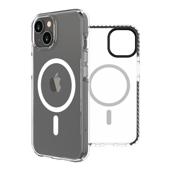 Funda muvit recycletek magsafe à prova de choque 3m para iphone de maçã 14 transparente plus - preto M 2