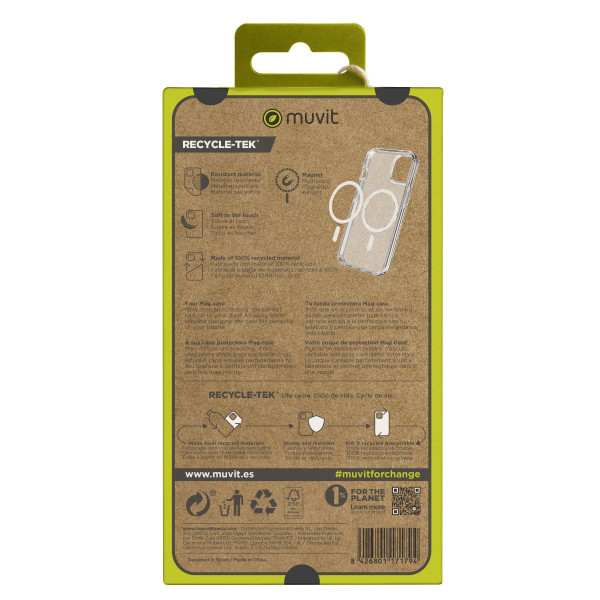 Funda muvit recycletek magsafe para apple iphone 15 plus transparente M 6