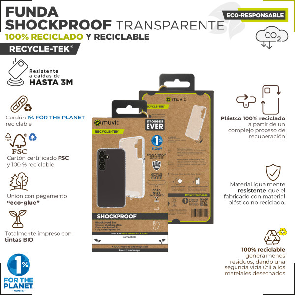 Funda muvit à prova de choque 3m para a galáxia samsung s24 mais transparente M 3