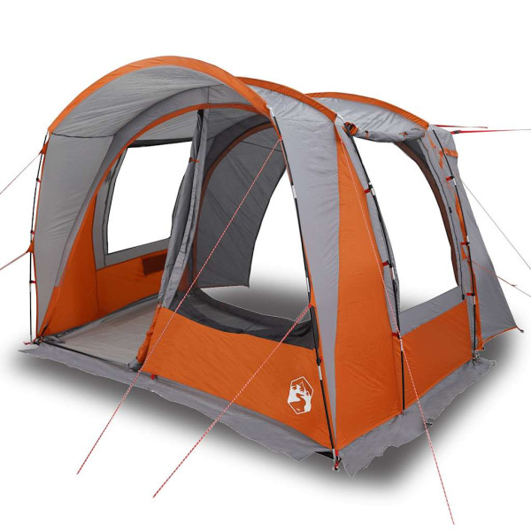 Tenda de campismo p/ 4 pessoas impermeável cinzento/laranja M 2