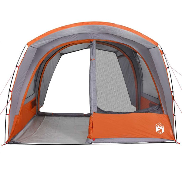 Tenda de campismo p/ 4 pessoas impermeável cinzento/laranja M 5