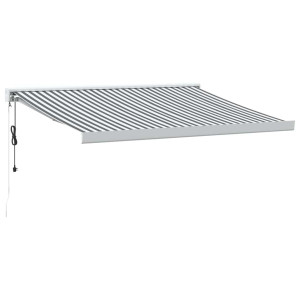 Toldo retráctil aluminio y tela gris antracita y blanco 3x2.5 m H