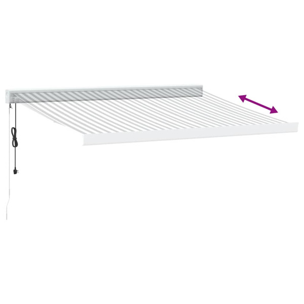 Toldo retrátil 3.5x2.5 m tecido e alumínio antracite e branco M 4
