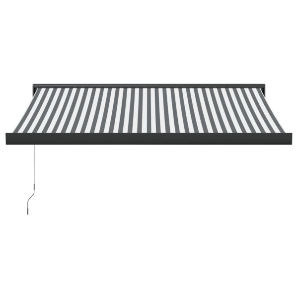 Toldo retráctil aluminio y tela antracita y blanco 3.5x2.5 m M 3